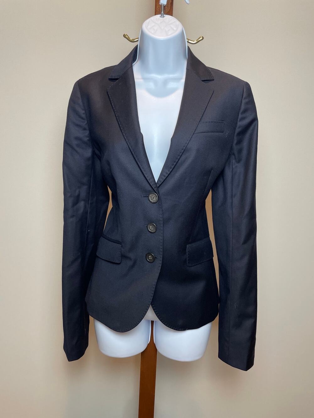 J Crew Navy Wool Three Button Blazer Size 8 Tall New With Tag